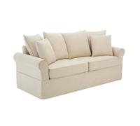 Canapé droit 3 places en polyester écru L 200 cm - Oviala