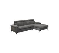 MARCEAU - Canapé Méridienne Droite 3 Places Convertible Tissu Gris Foncé - Altobuy gris