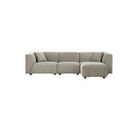 Canape droit 3 places en polyester gris 87 x 267 x 70 cm