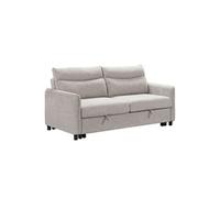 ALTAMIRA - Canapé 3 Places Convertible Tissu Gris Perle -