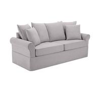 Canapé droit 3 places en polyester gris clair L 200 cm - Oviala