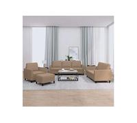 Vidaxl Ensemble De Canapés 4 Pcs Avec Coussins Cappuccino Similicuir