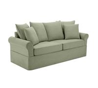 Canapé droit 3 places en polyester vert L 200 cm - Oviala