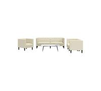 Canape droit vidaxl 3 places en simili-cuir beige 71 x 194 x 70.5 cm beige G