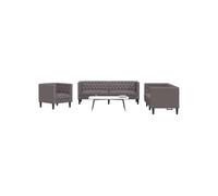 vidaXL Ensemble de canapé Chesterfield 2 pièces noir similicuir