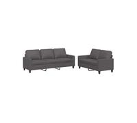 vidaXL Ensemble de canapés 2 pcs avec coussins Similicuir Gris