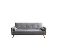 Concept Usine – Canapé convertible 3 places Wooden – Scandinave tissu gris, coussins déhoussables