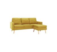 Canape droit vidaxl 3 places en tissu jaune 184 x 184 x 43.5 cm jaune G