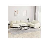 vidaXL Ensemble de canapés 2 pcs – Moderne, avec coussins et accoudoirs, velours crème