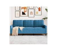 vidaXL Canapé 3 places 180 cm en velours Bleu