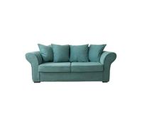 Canapé droit 3 places en velours vert eucalyptus OSCAR