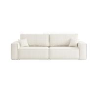 Canapé Droit 3 Places Farah Convertible en Tissu Bouclette