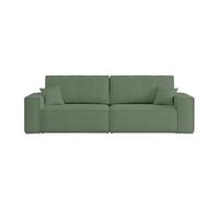 Canapé Droit 3 Places Farah Convertible en Tissu Bouclette