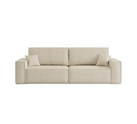 Canapé Droit 3 Places Farah Convertible en Tissu Bouclette