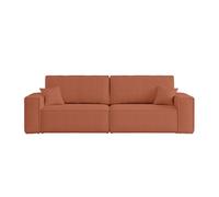 Canapé Droit 3 Places Farah Convertible en Tissu Bouclette