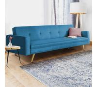 Canapé droit 3 places LARS convertible bleu canard