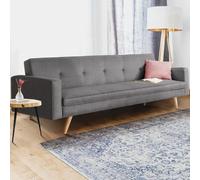 Canapé Droit 3 Places Lars Convertible Gris Scandinave. Gris