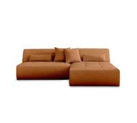 Lisa Design – Canapé modulable d'angle réversible Onyx 4 places en tissu Rouille