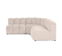 Canape droit LISA DESIGN 4 places en tissu beige 201 x 201 x 70 cm Beige G