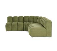 Debbie - canapé modulable d'angle réversible 4 places en tissu texturé - Vert