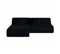 Onyx - canapé modulable d'angle réversible 4 places - en velours côtelé - Noir