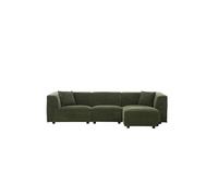 Canape droit 4 places en velours vert 87 x 130 x 70 cm