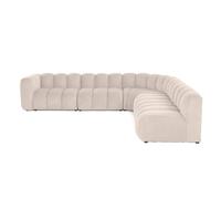 Canape droit LISA DESIGN 5 places en tissu beige 293 x 308 x 70 cm Beige G