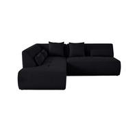 Onyx - canapé modulable d'angle gauche - 5 places - en tissu mailles 3D - Noir Noir G