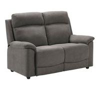 HUESCA - Canapé 2 Places Fixe Tissu Gris