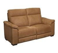 STANLEY - Canapé Fixe 2 Places Tissu Peau de Pêche Cognac - Altobuy Marron