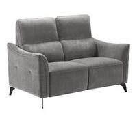 BURGOS - Canapé Fixe 2 Places Tissu Waterproof Gris -