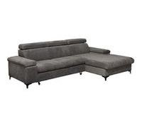 MARCEAU - Canapé Méridienne Droite 3 Places Convertible Tissu Gris Foncé - Altobuy gris