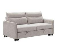 ALTAMIRA - Canapé 3 Places Convertible Tissu Gris Perle -
