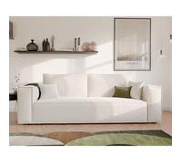 GREKPOL Sofa 240x105 cm - Canapé 3 Places Bouclé Côtelé - Beige Canapé Convertible 3 Places avec Dossier rembourré