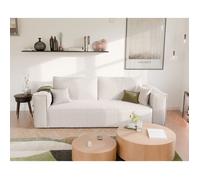 GREKPOL Sofa 240x105 cm - Canapé 3 Places Velours Côtelé - Beige Canapé Convertible 3 Places avec Dossier rembourré