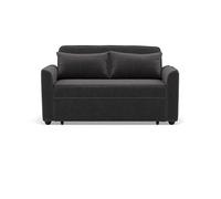 Ernest - Canapé droit 2 places convertible en velours côtelé - Gris