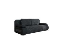 Elio - canapé 3 places convertible - avec coffre - style contemporain - Noir / Gris