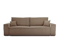 Dellia - canapé 3 places convertible - avec coffre - en velours côtelé - style contemporain - Taupe