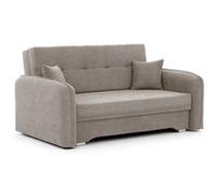 Michelle - canapé droit 3 places convertible avec coffre en velours - Beige