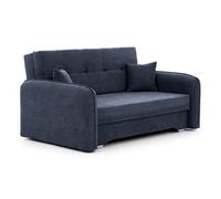 Canape droit BEST MOBILIER 3 places en velours bleu 155 x 155 x 75 cm