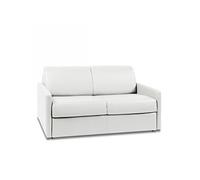 Canape droit cayenne 2 places en cuir blanc 120 x 158 x 45 cm
