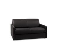 Canape droit cayenne 2 places en cuir noir 120 x 158 x 45 cm