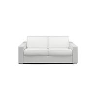 Canape droit cayenne 2 places en simili-cuir blanc 175 x 175 x 87 cm
