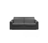 Canape droit cayenne 2 places en simili-cuir gris 175 x 175 x 87 cm