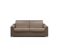 Canape droit cayenne 2 places en simili-cuir marron 175 x 175 x 87 cm
