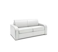 Canape droit cayenne 3 places en cuir blanc 195 x 195 x 87 cm
