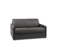 Canape droit cayenne 3 places en cuir gris 120 x 158 x 45 cm