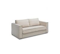 Canape droit cayenne 3 places en simili-cuir beige 216 x 216 x 90 cm