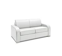 Canape droit cayenne 3 places en simili-cuir blanc 175 x 175 x 87 cm