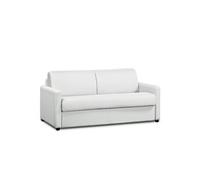 Canape droit cayenne 3 places en simili-cuir blanc 198 x 198 x 85 cm